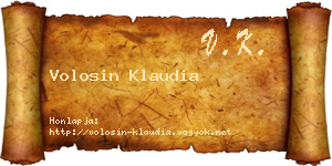 Volosin Klaudia névjegykártya